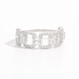 925 Sterling Silver Zircon Cutout Ring 