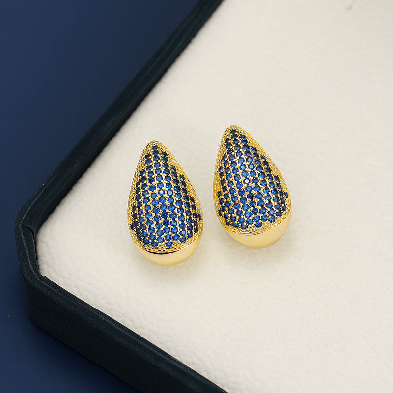 18K Gold-Plated Zircon Teardrop Earring 