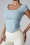 Round Neck Short Sleeve Active T-Shirt 