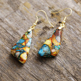Emperor-Stone Geometric Earrings 