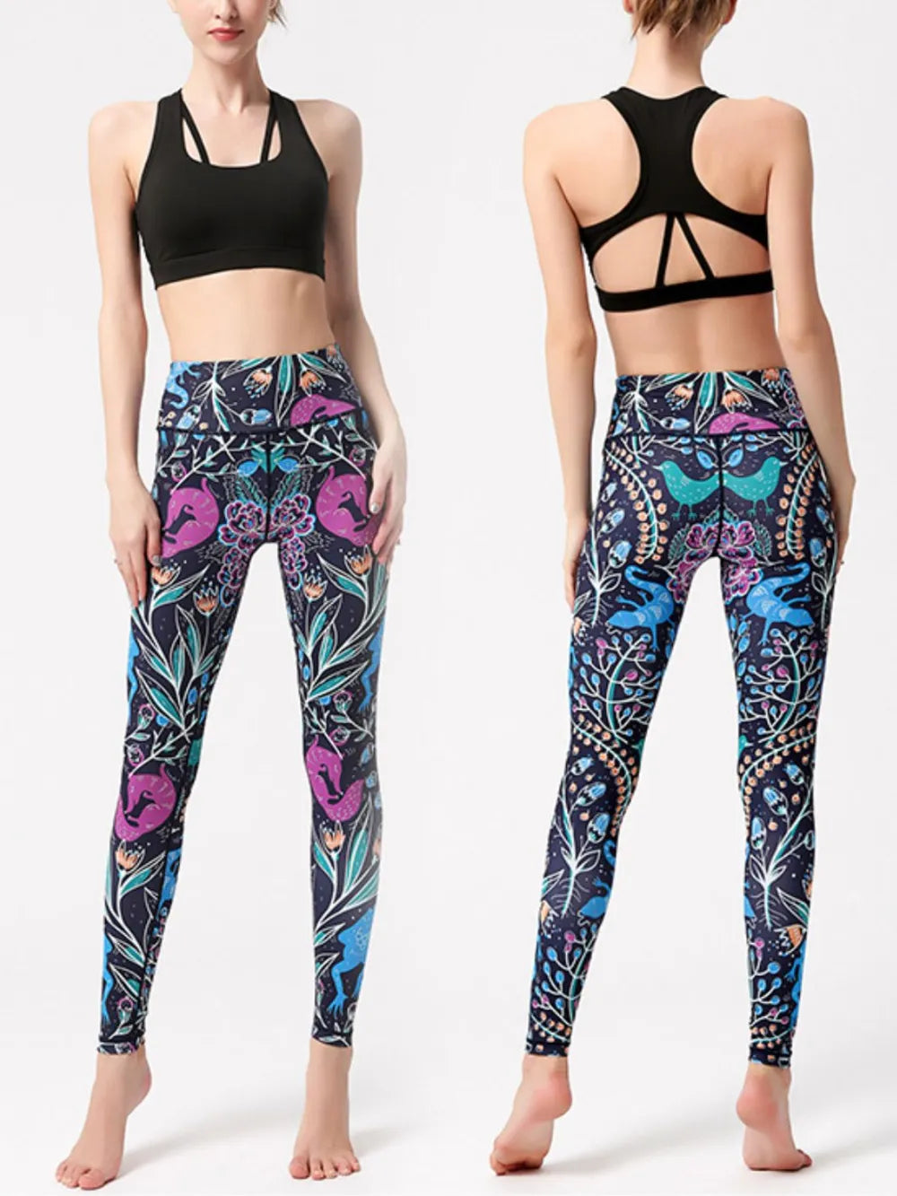 Printed High Waist Active Leggings 