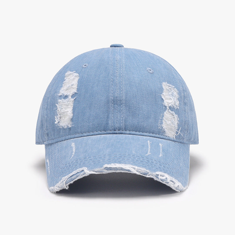 Distressed Adjustable Cotton Baseball Cap 