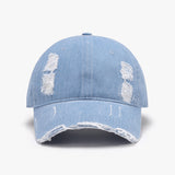 Distressed Adjustable Cotton Baseball Cap 