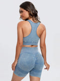 Scoop Neck Wide Strap Top and Shorts Active Set 