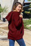 Full Size Teddy Hooded Jacket with Pockets 
