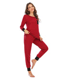 Round Neck Top and Pants Lounge Set Lingerie & Nightwear