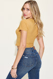 Basic Bae Full Size Ribbed Round Neck Short Sleeve T-Shirt 