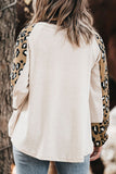 Plus Size Leopard V-Neck Raglan Sleeve Blouse 