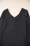 Bowknot V-Neck Long Sleeve Blouse 