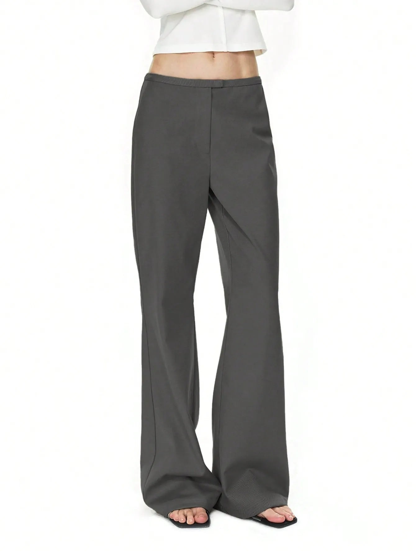 High Waist Flare Leg Trousers 