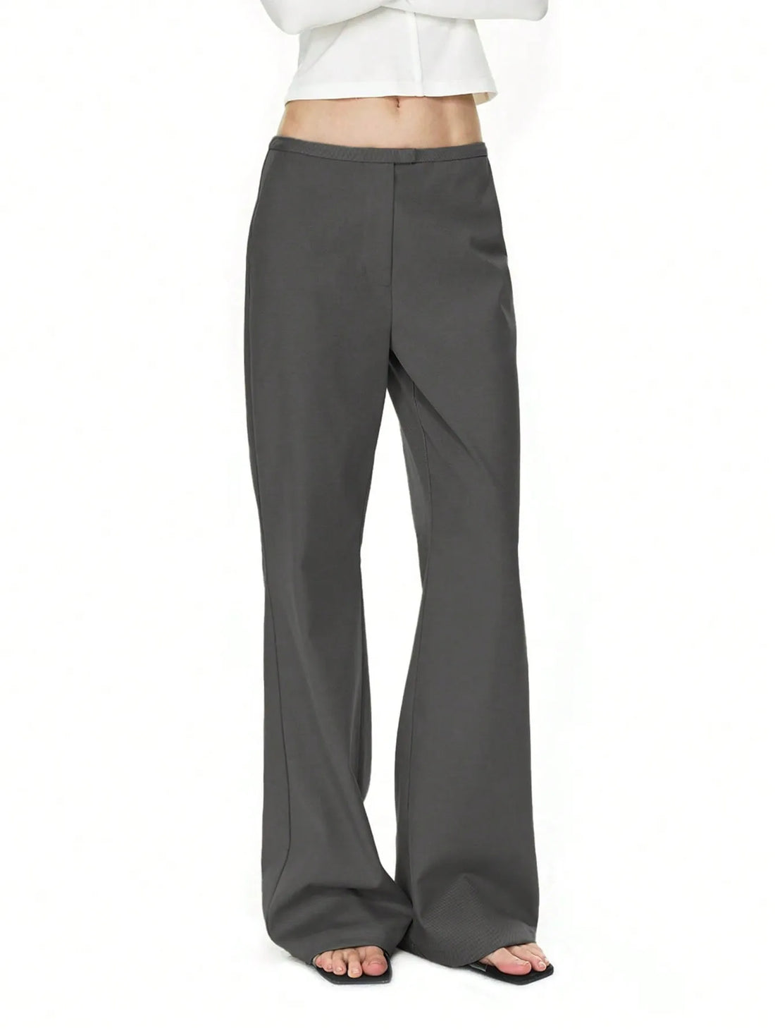 High Waist Flare Leg Trousers 