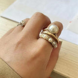 Alloy Three-Layered Open Ring 