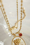 Flower Shell Pendant Copper Necklace 