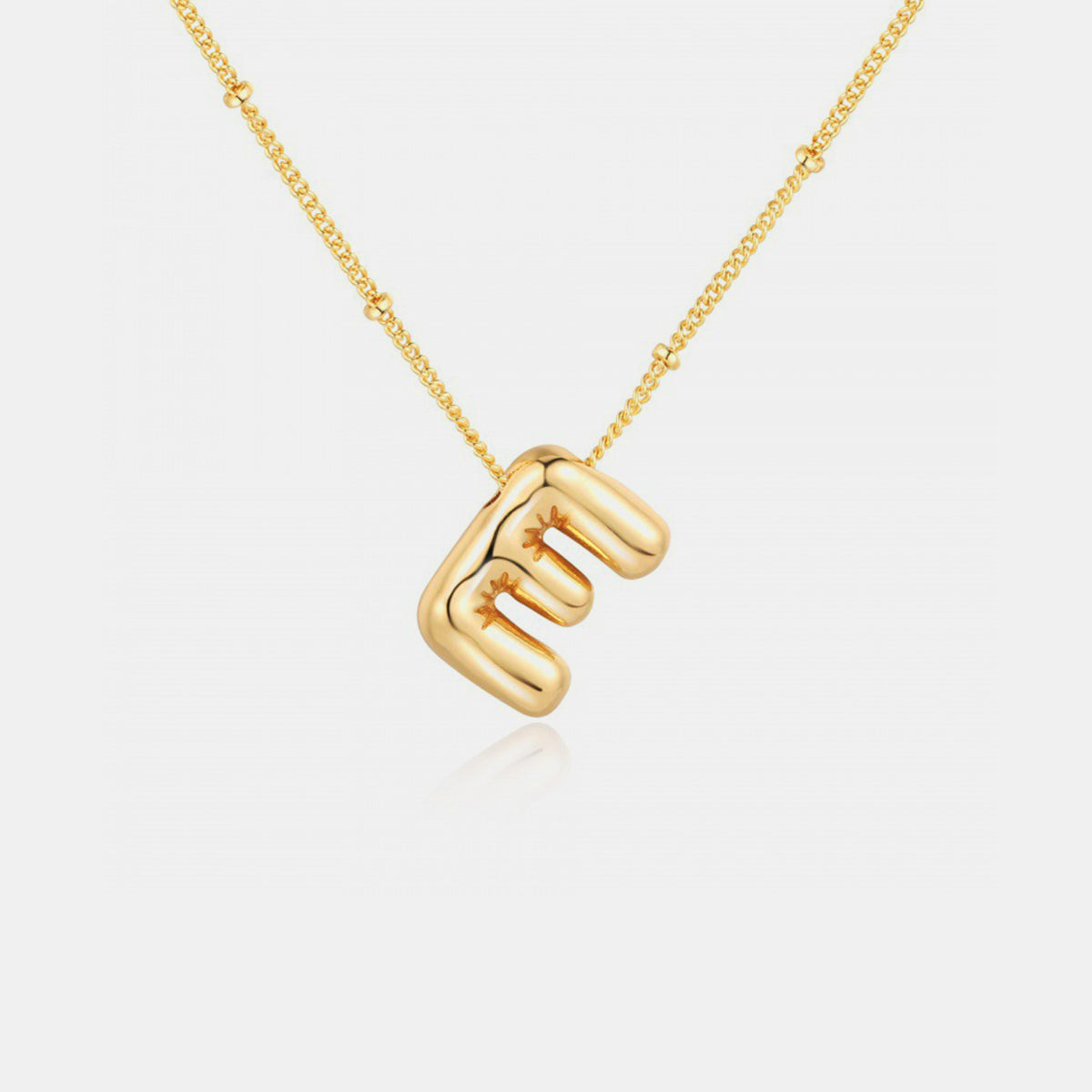 Gold-Plated Bubble Initial Necklace 