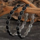 Artificial Turquoise C-Hoop Earrings 