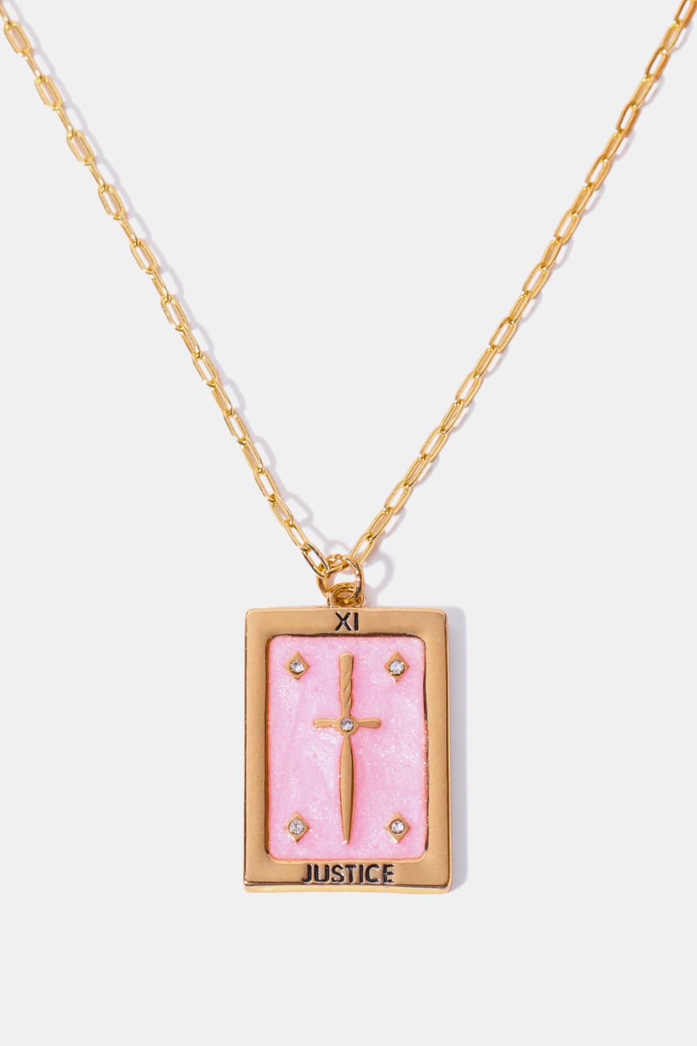 Tarot Card Pendant Copper Necklace 