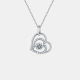 Moissanite 925 Sterling Silver Heart Necklace 