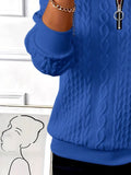 Texture Half Zip Long Sleeve Sweatshirt 