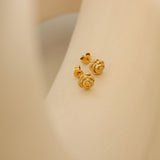 Titanium Steel Rose Stud Earrings 