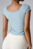 Round Neck Short Sleeve Active T-Shirt 