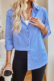 Lovelet Striped Button Up Long Sleeve Shirt 