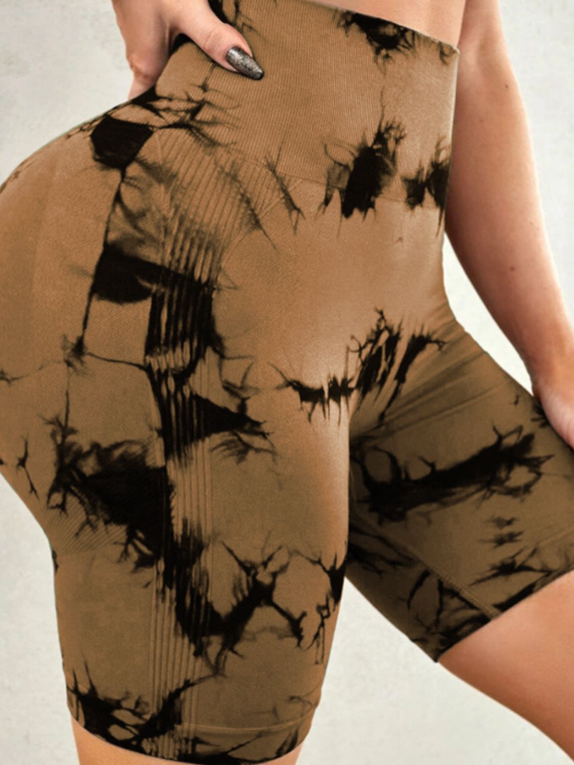 Tie-Dye High Waist Active Shorts 