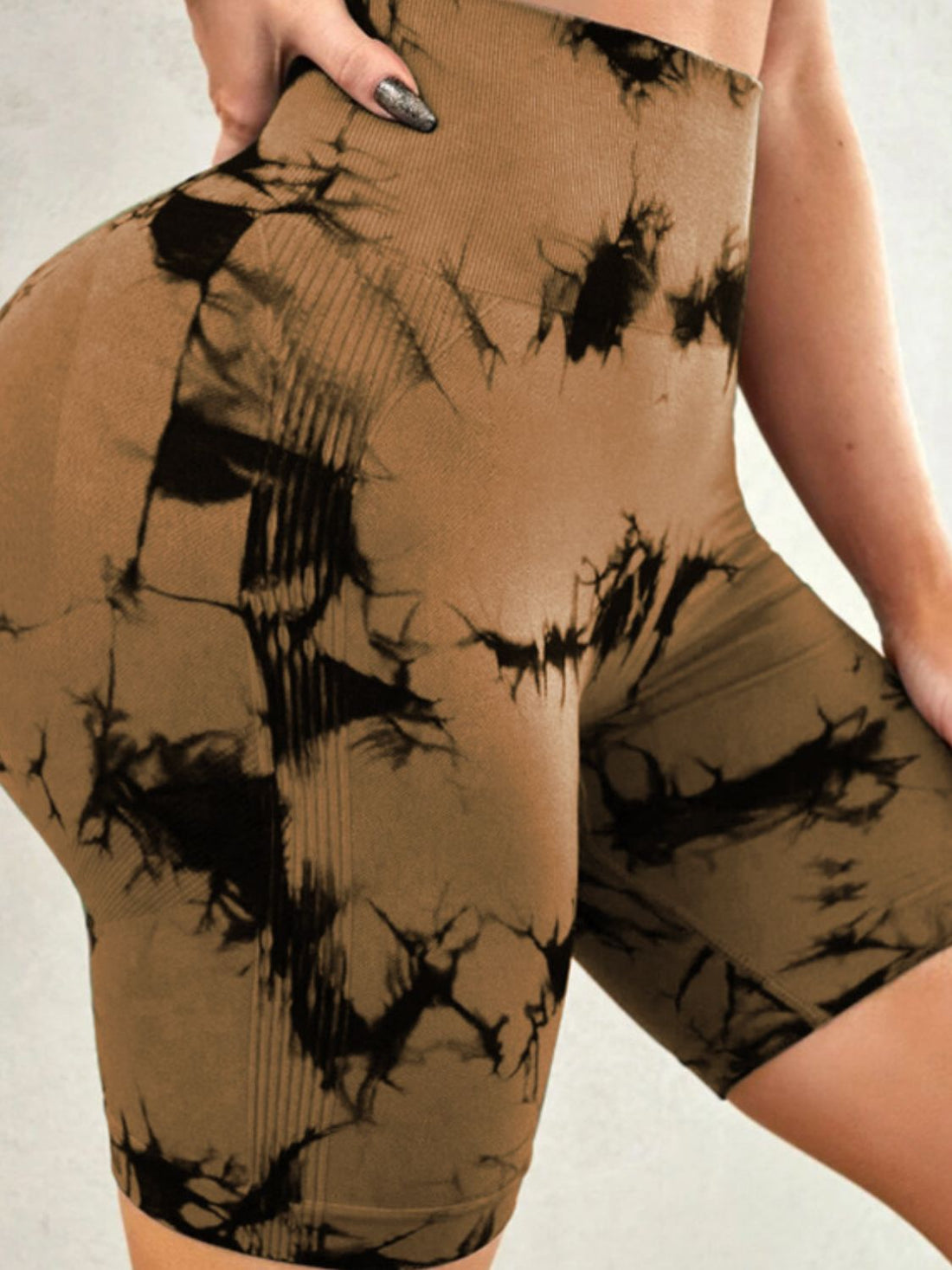 Tie-Dye High Waist Active Shorts 