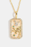 Rhinestone Constellation Pendant Copper Necklace 
