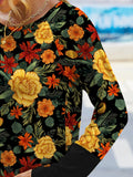 FAM-FAM Printed Round Neck Long Sleeve T-Shirt 