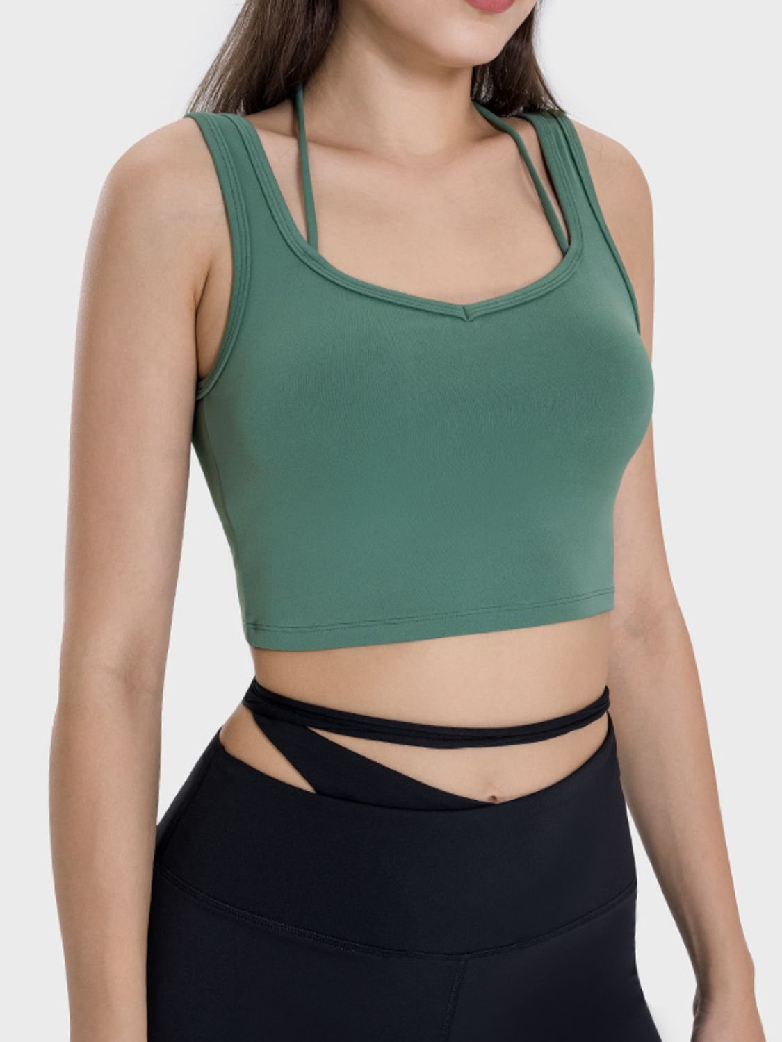 Millennia Crisscross Square Neck Active Tank 