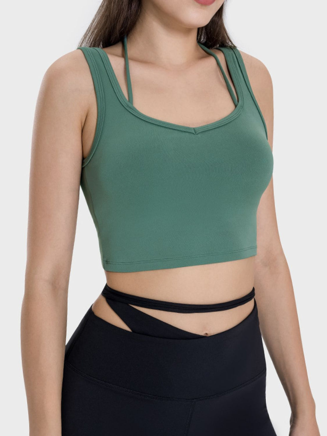 Millennia Crisscross Square Neck Active Tank 