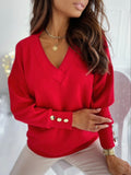 V-Neck Long Sleeve Sweatshirt 