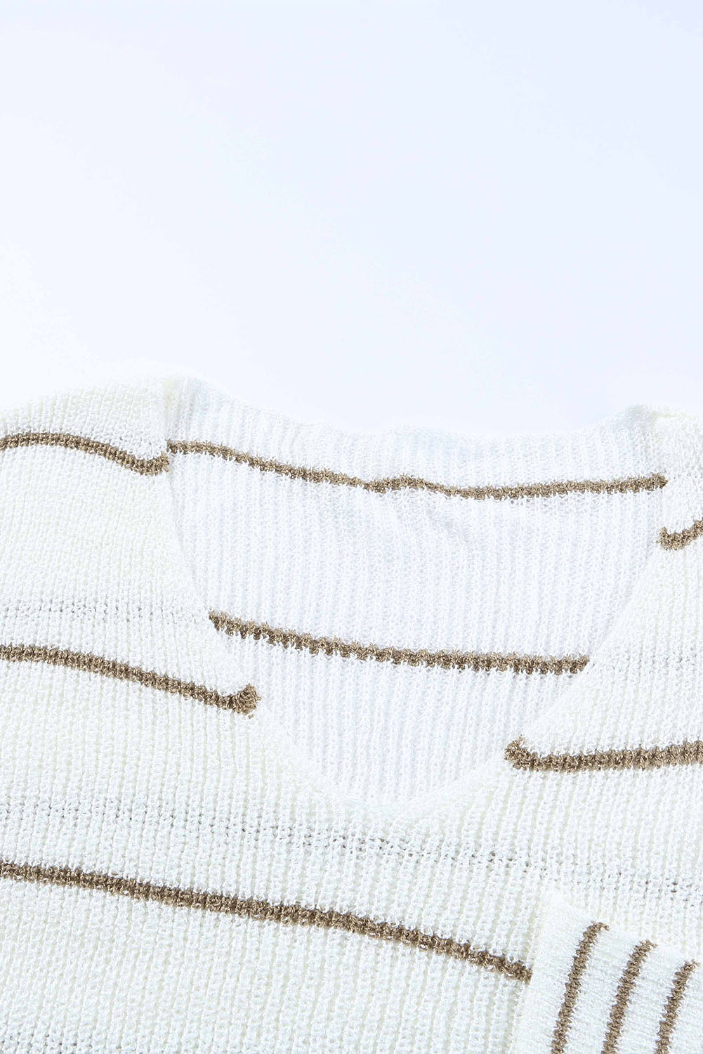 Striped V-Neck Drop Shoulder Sweater 