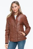 Snobbish Pocketed Zip Up Turtleneck Puffer Jacket 
