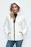 How Dare U Pocketed Zip Up Puffer Jacket with Removable Hood 