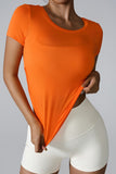 Cutout Round Neck Short Sleeve Active T-Shirt 