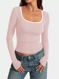 Scoop Neck Long Sleeve T-Shirt 