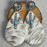 Turquoise Cactus Dangle Earrings 