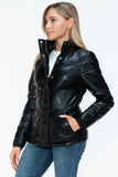 Snobbish Pocketed Zip Up Turtleneck Puffer Jacket 