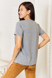 Simply Love US Flag Graphic Cuffed Sleeve T-Shirt 