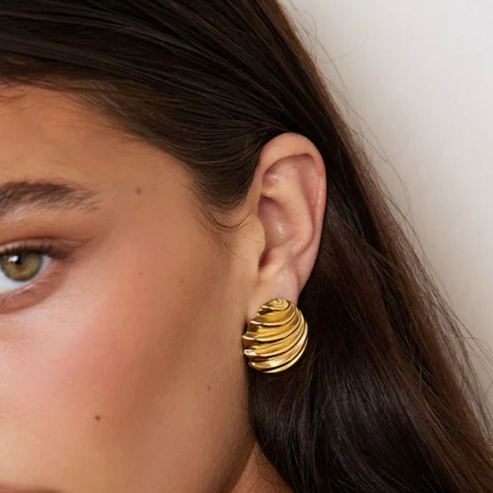 Stainless Steel Shell Shape Stud Earrings 