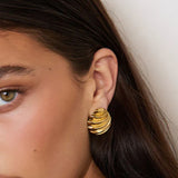 Stainless Steel Shell Shape Stud Earrings 