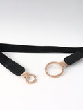 Double Ring Buckle Elastic PU Belt 