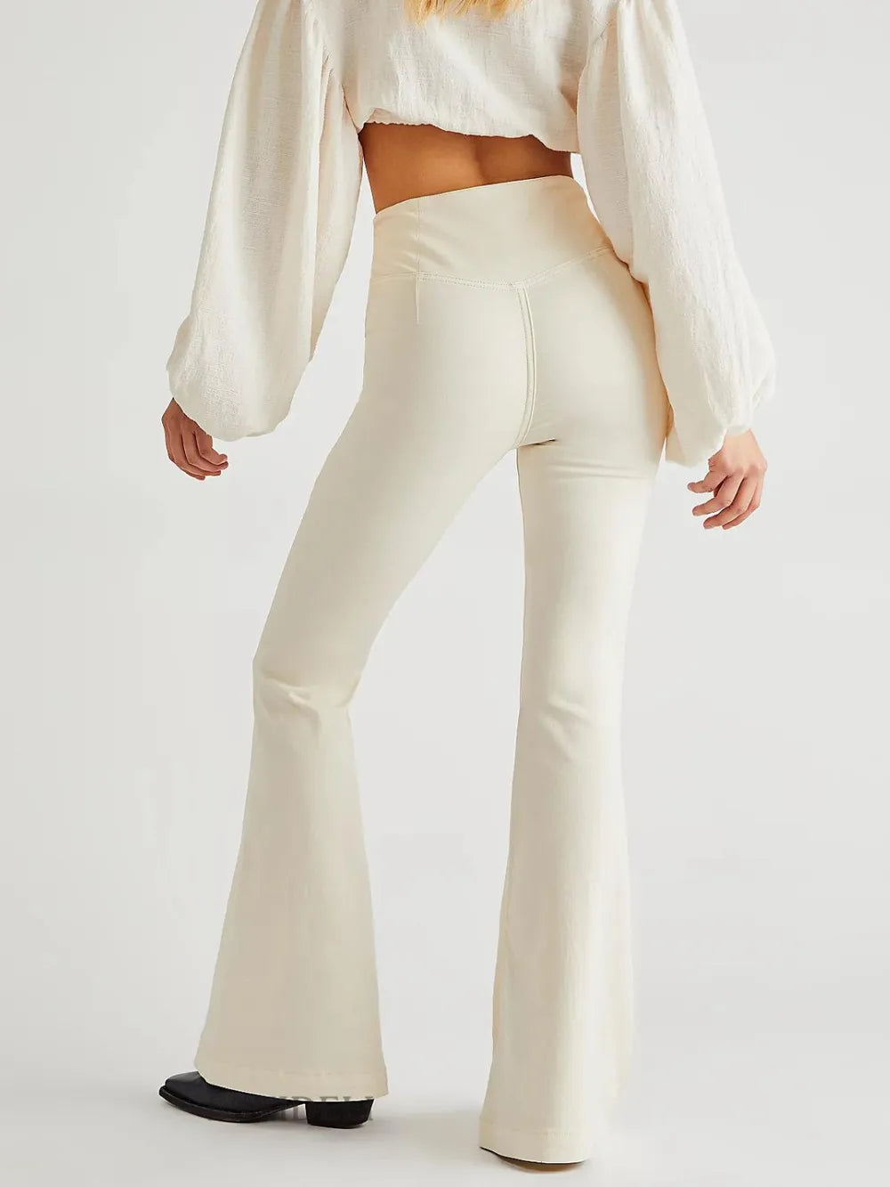 Asymmetric Waist Flare Jeans 