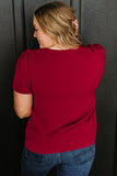 Plus Size Round Neck Short Sleeve Blouse 
