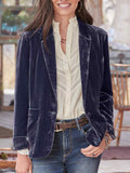 Pocketed Button Up Lapel Collar Blazer 