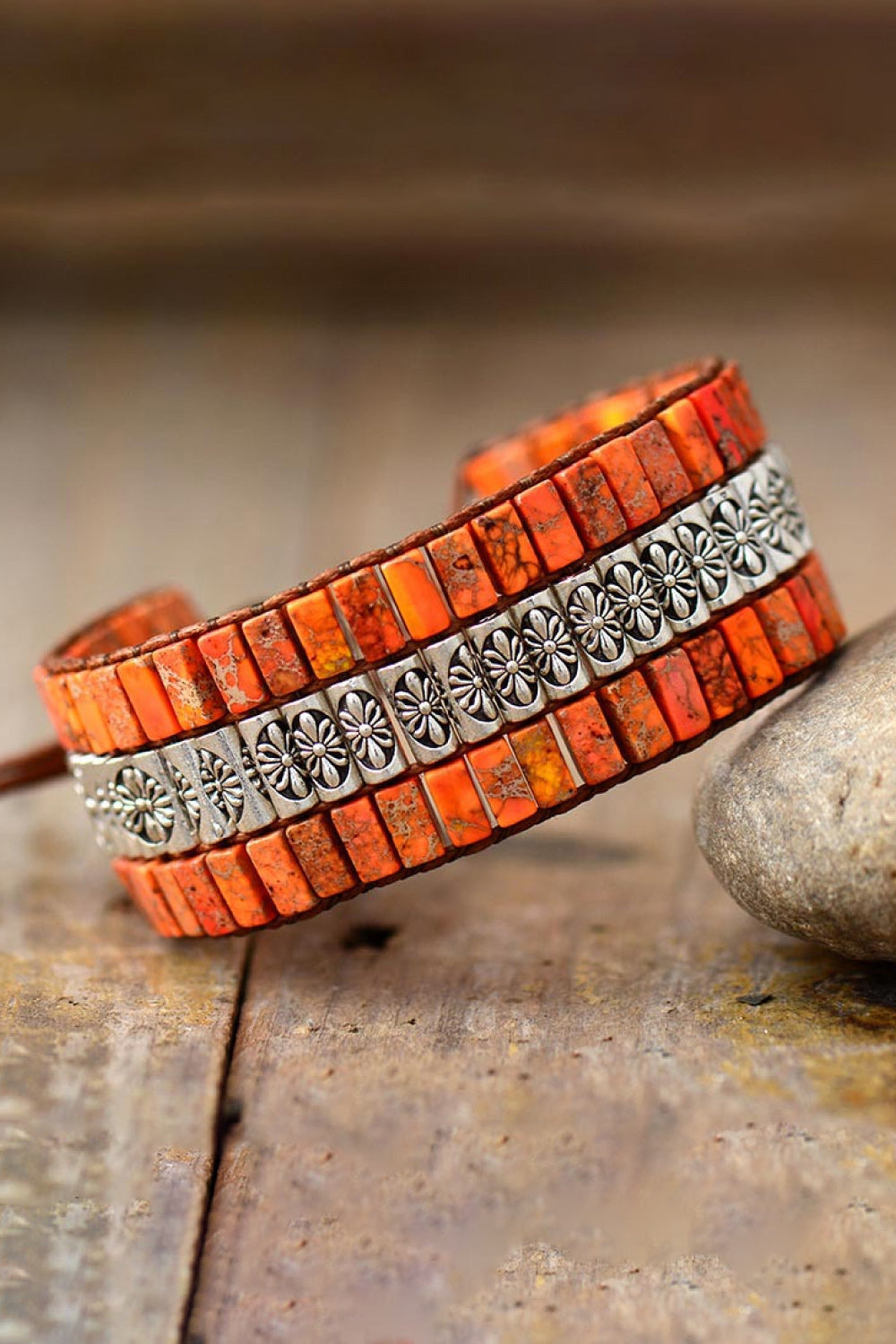 Handmade Triple Layer Natural Stone Bracelet 