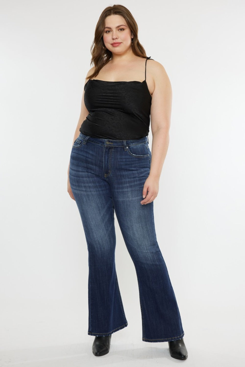 Kancan Full Size Mid Rise Slim Flare Jeans 