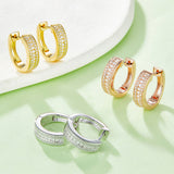 Moissanite 925 Sterling Silver Huggie Earrings 