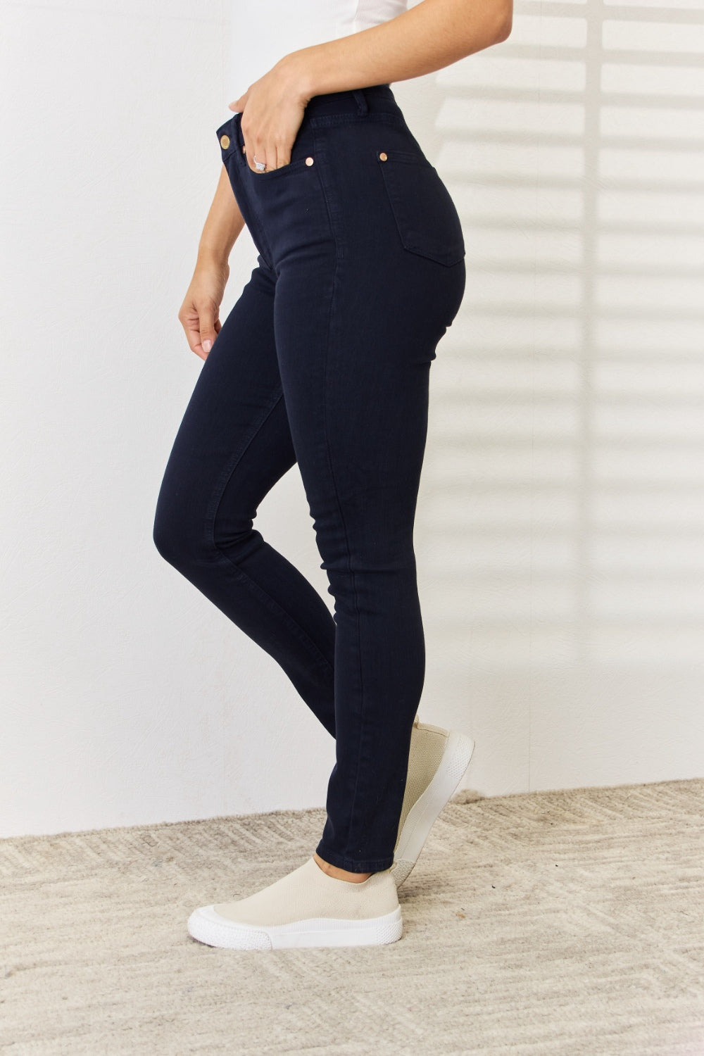 Judy Blue Full Size Garment Dyed Tummy Control Skinny Jeans 